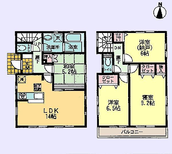 Floor plan. (7 Building), Price 30,800,000 yen, 4LDK, Land area 113.39 sq m , Building area 93.14 sq m