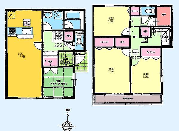 Floor plan. (9 Building), Price 35,800,000 yen, 4LDK+S, Land area 110.51 sq m , Building area 95.98 sq m