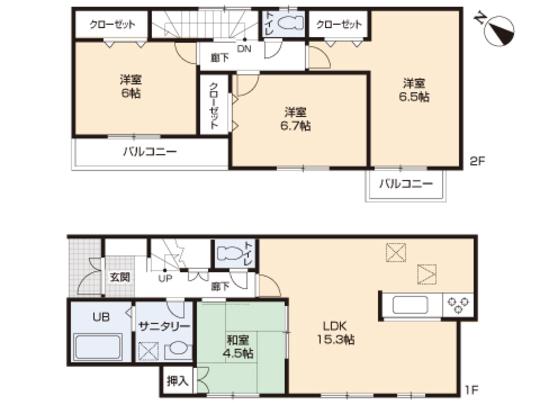 Floor plan. 32,800,000 yen, 4LDK, Land area 100.53 sq m , Building area 96.26 sq m floor plan