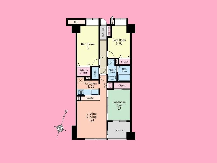Floor plan. 3LDK, Price 18.9 million yen, Occupied area 73.79 sq m , Balcony area 5.2 sq m