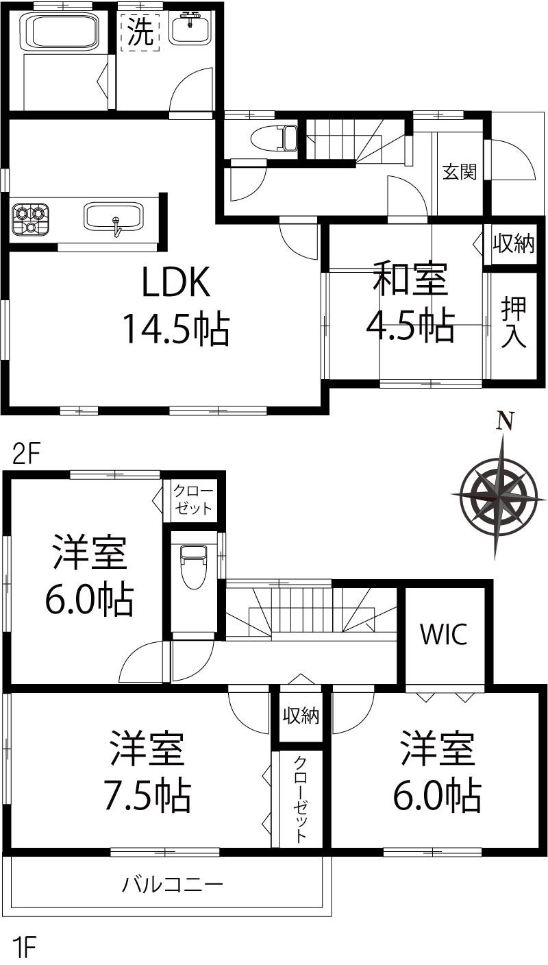 Floor plan. (4 Building), Price 32,800,000 yen, 4LDK, Land area 102.45 sq m , Building area 95.22 sq m