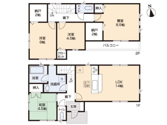 Floor plan. 34,800,000 yen, 4LDK, Land area 100.59 sq m , Building area 93.96 sq m floor plan