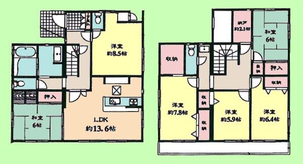 Floor plan. 35,800,000 yen, 6LDK + S (storeroom), Land area 171.45 sq m , Building area 149.2 sq m