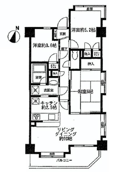 Floor plan. 3LDK, Price 18.2 million yen, Occupied area 61.13 sq m , Balcony area 8.47 sq m