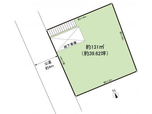 Compartment figure. Land price 23.8 million yen, Land area 131 sq m about 39.6 square meters of shaping land