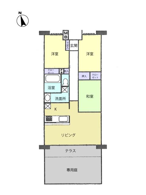 Floor plan. 3LDK, Price 23.8 million yen, Footprint 70.5 sq m