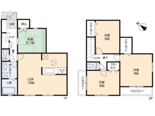 Floor plan. 34,800,000 yen, 4LDK, Land area 100.19 sq m , Building area 95.22 sq m floor plan