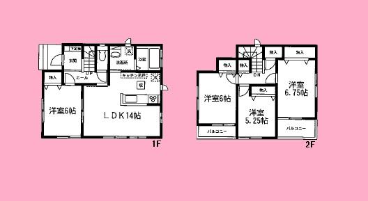 Floor plan. (H Building), Price 28.8 million yen, 4LDK, Land area 100.1 sq m , Building area 91.91 sq m