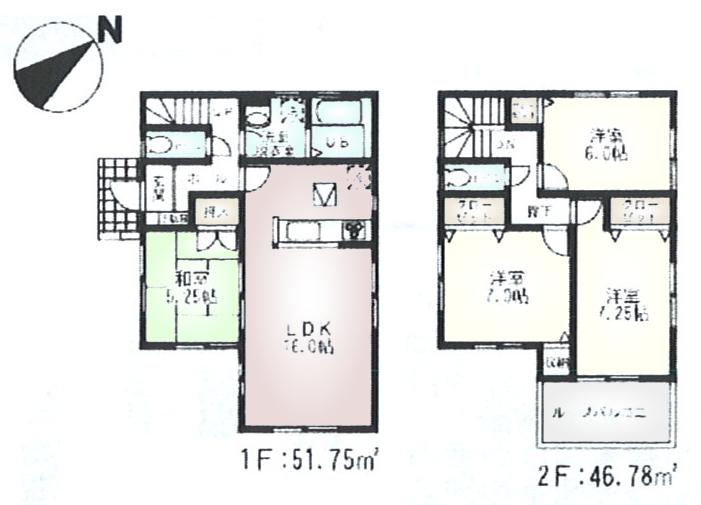 Floor plan. (5 Building), Price 28.8 million yen, 4LDK, Land area 101.01 sq m , Building area 98.54 sq m