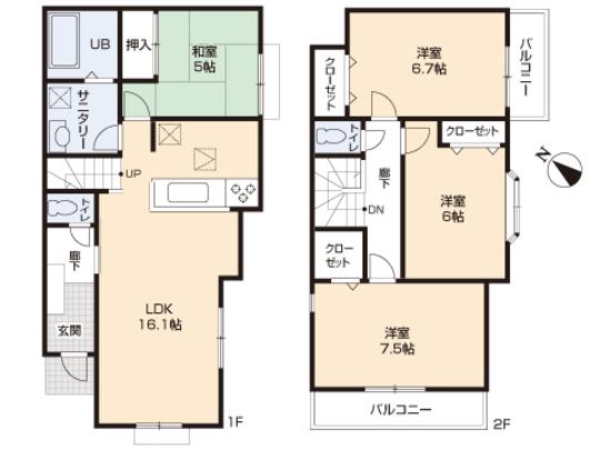 Floor plan. 28.8 million yen, 4LDK, Land area 108.41 sq m , Building area 96.26 sq m floor plan