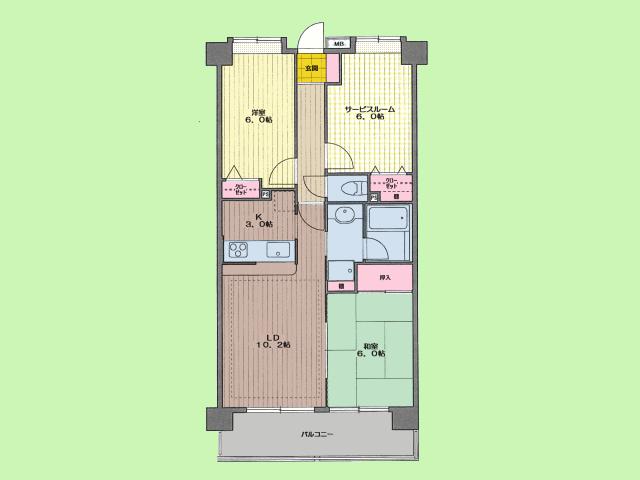 Floor plan. 2LDK + S (storeroom), Price 24,980,000 yen, Footprint 66 sq m , Although balcony area 8.55 sq m 2SLDK, S can also be used as a living room ☆