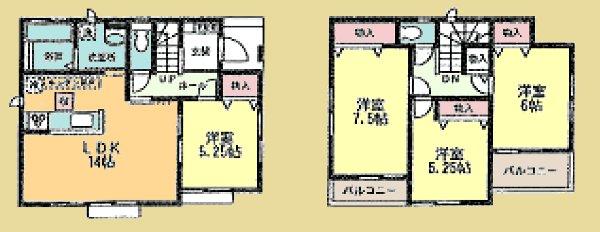 Floor plan. (D Building), Price 31,800,000 yen, 4LDK, Land area 100.08 sq m , Building area 91.91 sq m