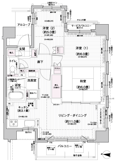 Floor: 3LDK, occupied area: 64.52 sq m, Price: 34,500,000 yen ・ 37,600,000 yen, now on sale
