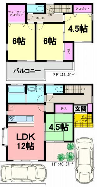 Floor plan. 26,800,000 yen, 4LDK, Land area 99 sq m , Building area 87.77 sq m