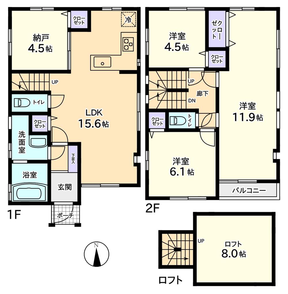 Floor plan. (A Building), Price 38,800,000 yen, 3LDK+S, Land area 113.78 sq m , Building area 93.46 sq m