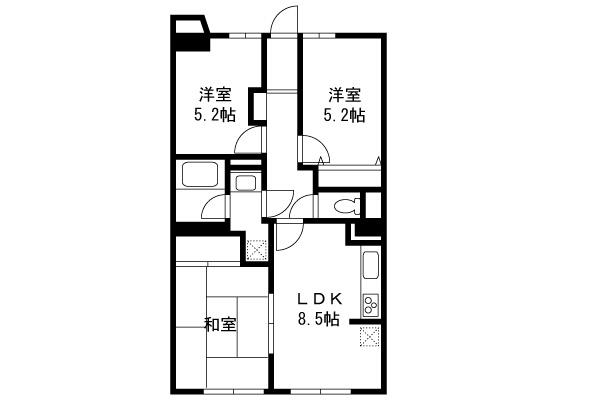 Floor plan. 3LDK, Price 14.8 million yen, Occupied area 58.42 sq m