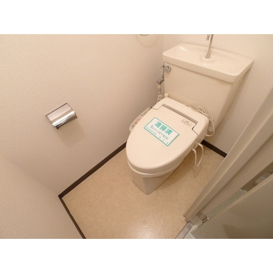 Toilet. It is spacious restroom.