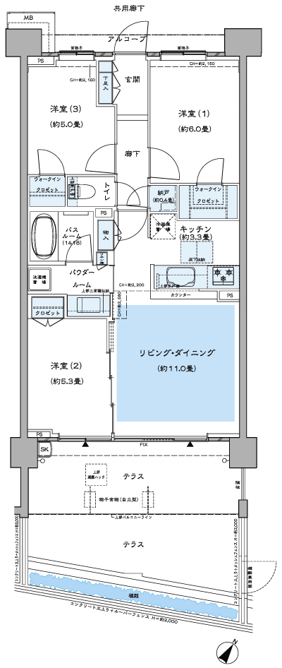 Floor: 3LD ・ K + N (storeroom) + 2WIC (walk-in closet), the occupied area: 67.39 sq m, Price: 29,800,000 yen (tentative)