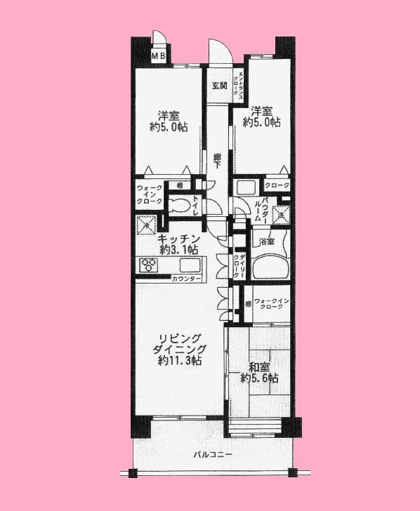 Floor plan. 3LDK, Price 21 million yen, Occupied area 71.03 sq m , Balcony area 8.73 sq m