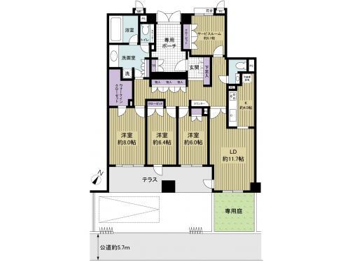 Floor plan. 3LDK+S, Price 38,800,000 yen, Footprint 116.23 sq m , Balcony area 14.51 sq m