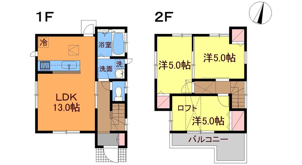 Floor plan. 27,800,000 yen, 3LDK, Land area 81.13 sq m , Building area 64.8 sq m 3LDK + with loft