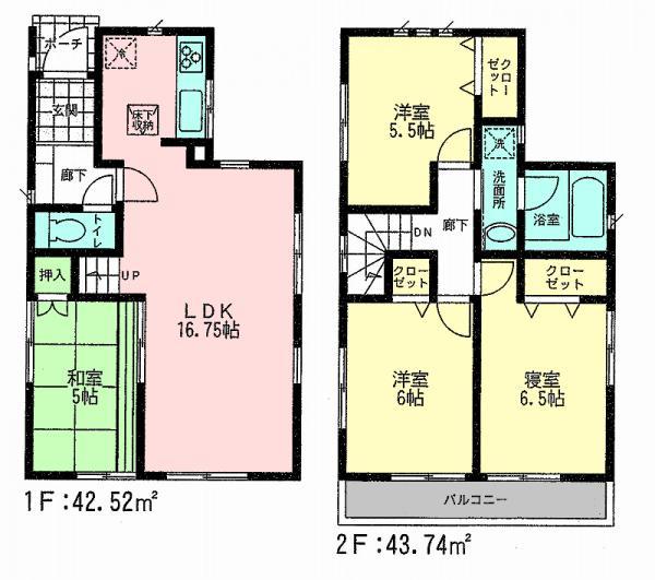 Floor plan. 31.5 million yen, 4LDK, Land area 100.93 sq m , Building area 86.26 sq m