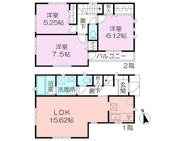 Floor plan. 29,800,000 yen, 3LDK, Land area 100.22 sq m , Building area 80.59 sq m