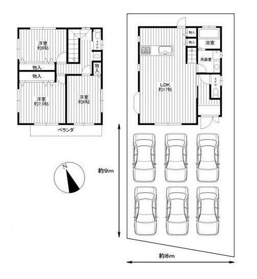 Floor plan. 33,900,000 yen, 3LDK, Land area 137.33 sq m , Building area 91.91 sq m