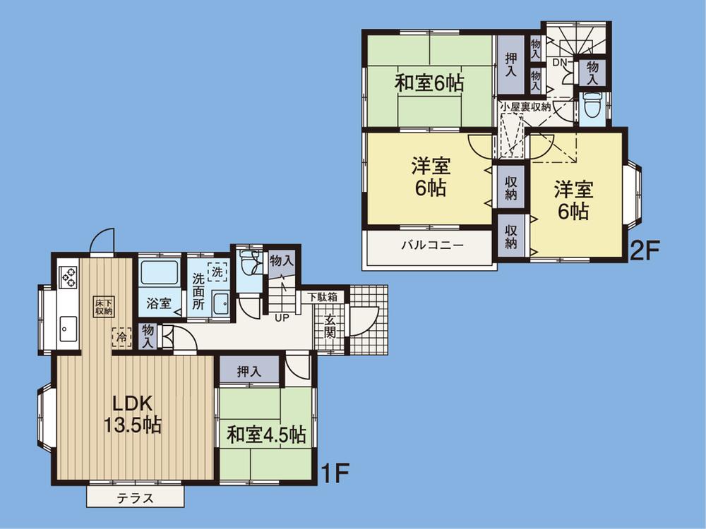 Floor plan. 24,800,000 yen, 4LDK, Land area 112.19 sq m , Building area 88.55 sq m