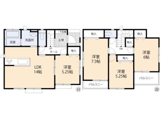 Floor plan. 31,800,000 yen, 4LDK, Land area 100.08 sq m , Building area 91.91 sq m floor plan