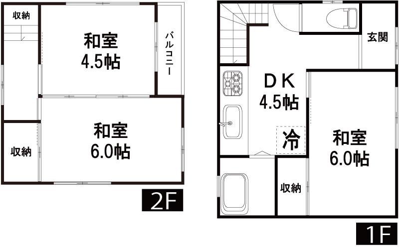 Floor plan. 9 million yen, 3DK, Land area 77.31 sq m , Building area 47.99 sq m floor plan