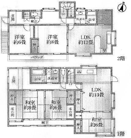 Floor plan. 120 million yen, 5LLDDKK, Land area 298.68 sq m , Building area 173.86 sq m