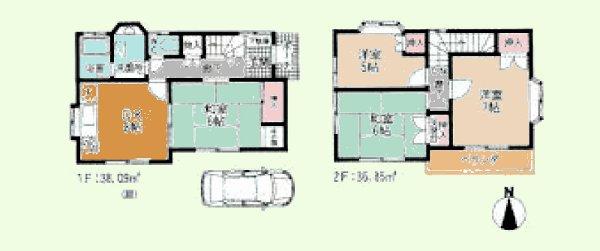 Floor plan. 21,800,000 yen, 4DK, Land area 80.46 sq m , Building area 74.94 sq m