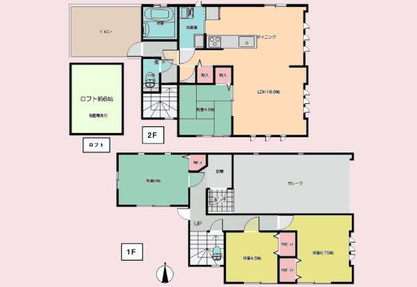 Floor plan. (B Building), Price 41,800,000 yen, 4LDK, Land area 114.05 sq m , Building area 98.61 sq m