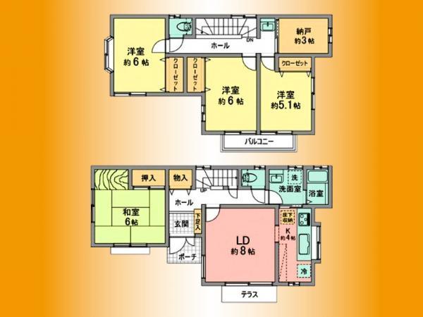 Floor plan. 28 million yen, 4LDK+S, Land area 100.52 sq m , Building area 98.53 sq m