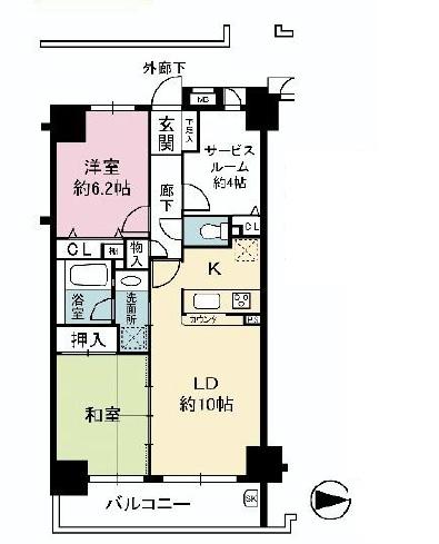 Floor plan. 2LDK+S, Price 13,900,000 yen, Occupied area 62.83 sq m , Balcony area 8.73 sq m