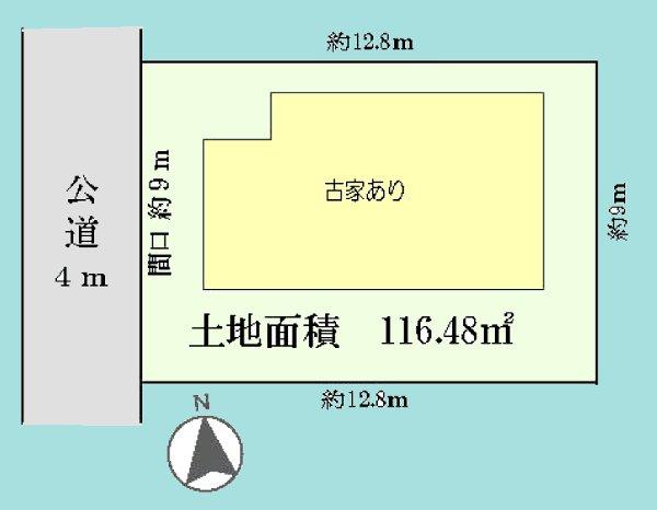 Compartment figure. Land price 19,800,000 yen, Land area 116.48 sq m