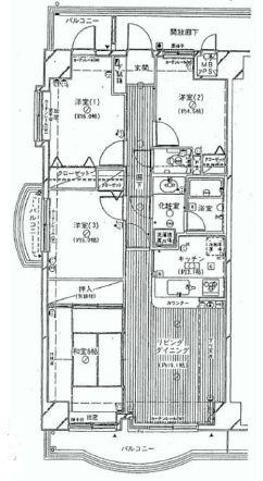 Floor plan. 4LDK, Price 16.8 million yen, Occupied area 76.15 sq m , Balcony area 13.24 sq m floor plan