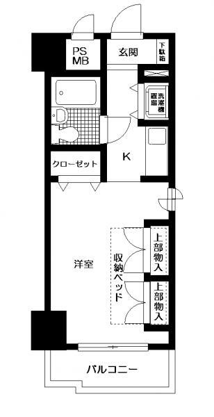 Floor plan. Price 2.8 million yen, Occupied area 16.74 sq m , Balcony area 2.9 sq m