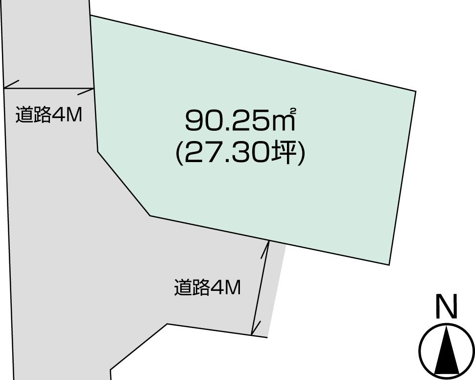 Compartment figure. Land price 13.8 million yen, Land area 90.25 sq m