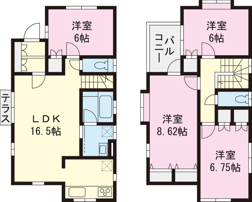 Floor plan. (4 Building), Price 34,800,000 yen, 4LDK, Land area 124.58 sq m , Building area 99.36 sq m