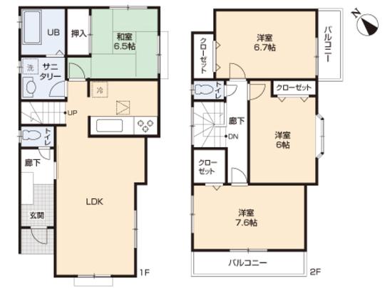 Floor plan. 28.8 million yen, 4LDK, Land area 108.41 sq m , Building area 96.26 sq m floor plan