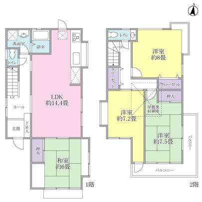 Floor plan. 4LD ・ K + attic storage type