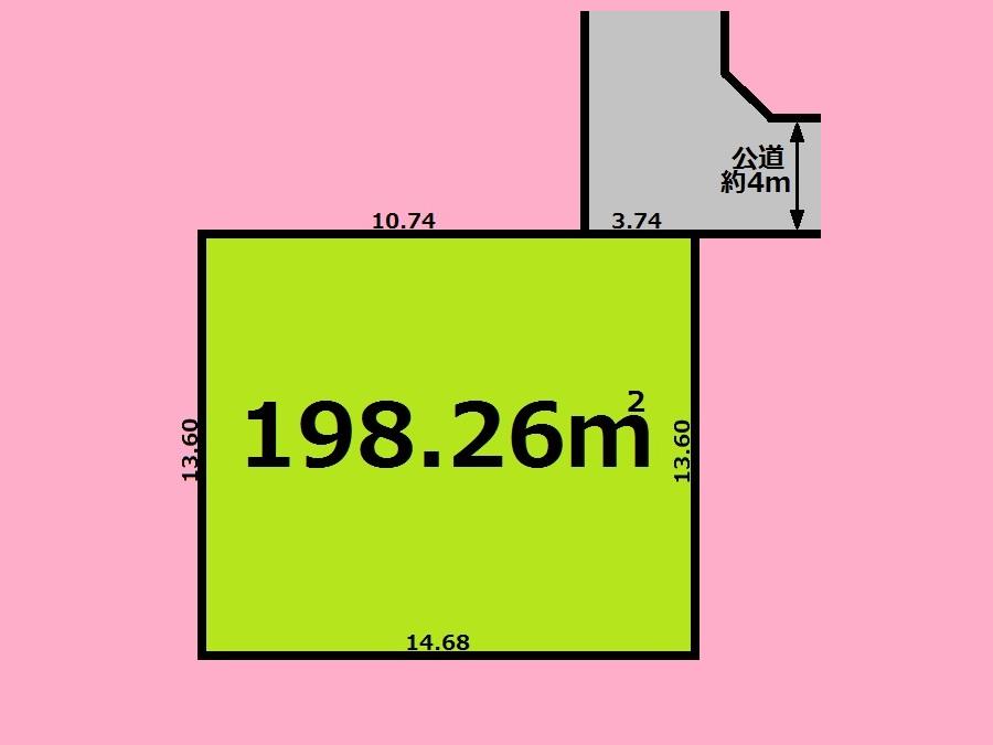 Compartment figure. Land price 44,800,000 yen, Land area 198.26 sq m