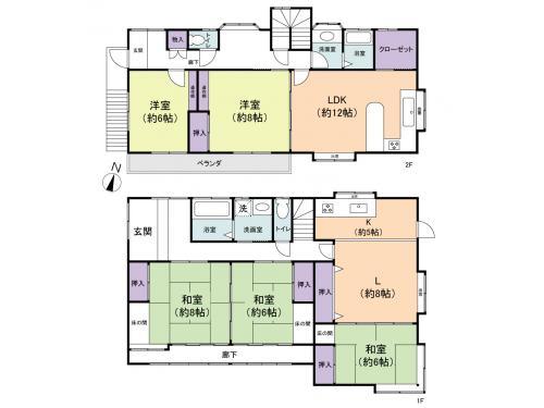 Floor plan. 120 million yen, 5LDK+S, Land area 298.68 sq m , Building area 166.44 sq m