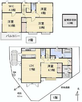 Floor plan. 28.5 million yen, 4LDK, Land area 159.78 sq m , Building area 130.04 sq m Floor