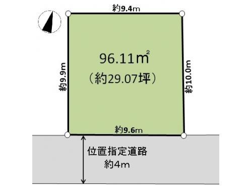 Compartment figure. Land price 22,800,000 yen, Land area 96.11 sq m
