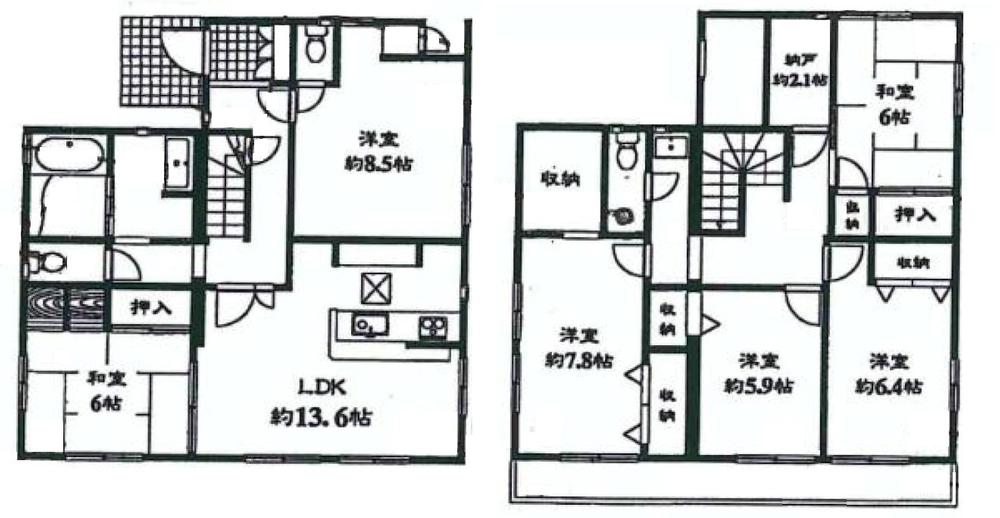 Floor plan. 35,800,000 yen, 6LDK, Land area 171.45 sq m , Building area 149.2 sq m