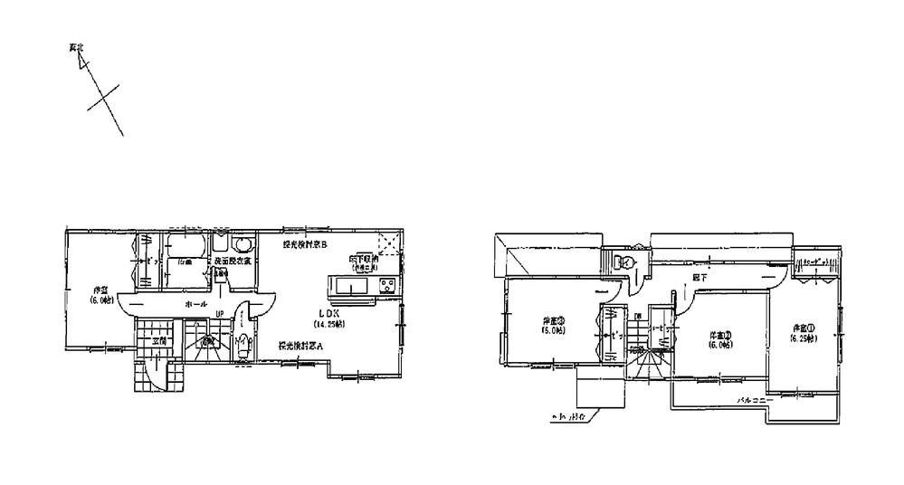 Building plan example (floor plan). Building plan Example (3) 4LDK, Land price 23.2 million yen, Land area 136.7 sq m , Building price 12.6 million yen, Building area 97.71 sq m