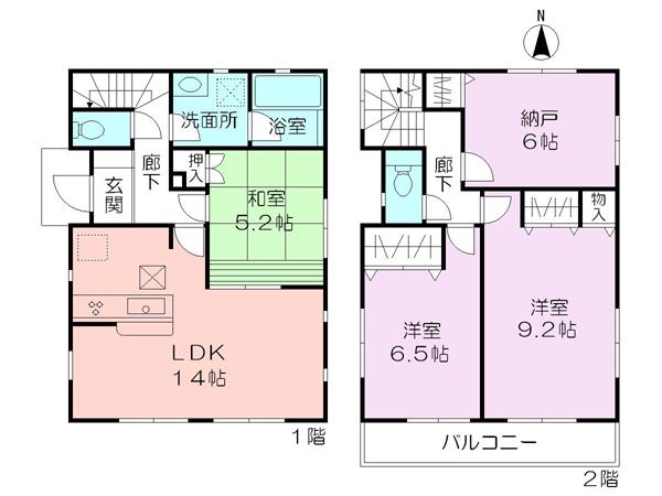 Floor plan. (7 Building), Price 30,800,000 yen, 3LDK+S, Land area 113.39 sq m , Building area 93.14 sq m